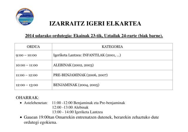 Ordutegia Udara 2014