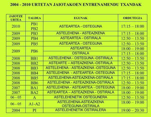 Ordutegiak 2016-2017